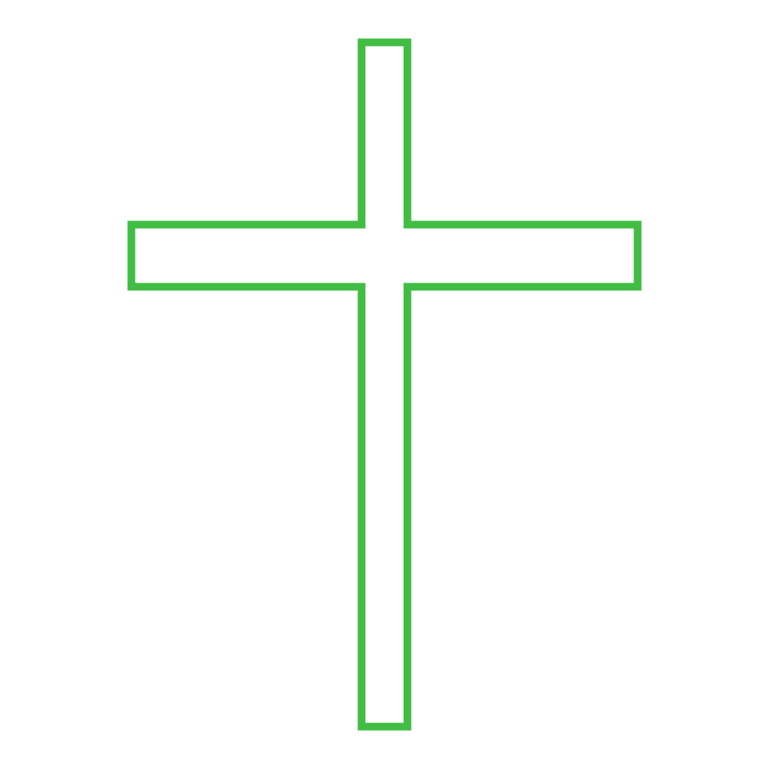 Transparent Green Cross Icon Representing Faith