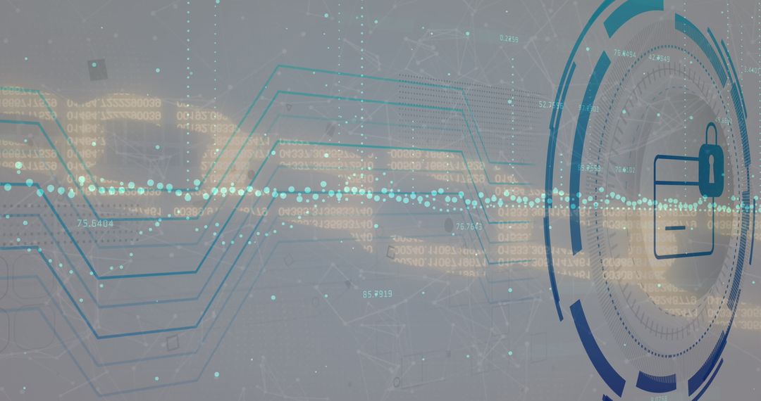 Digital Currency Processing with Secured Data Icon Concept