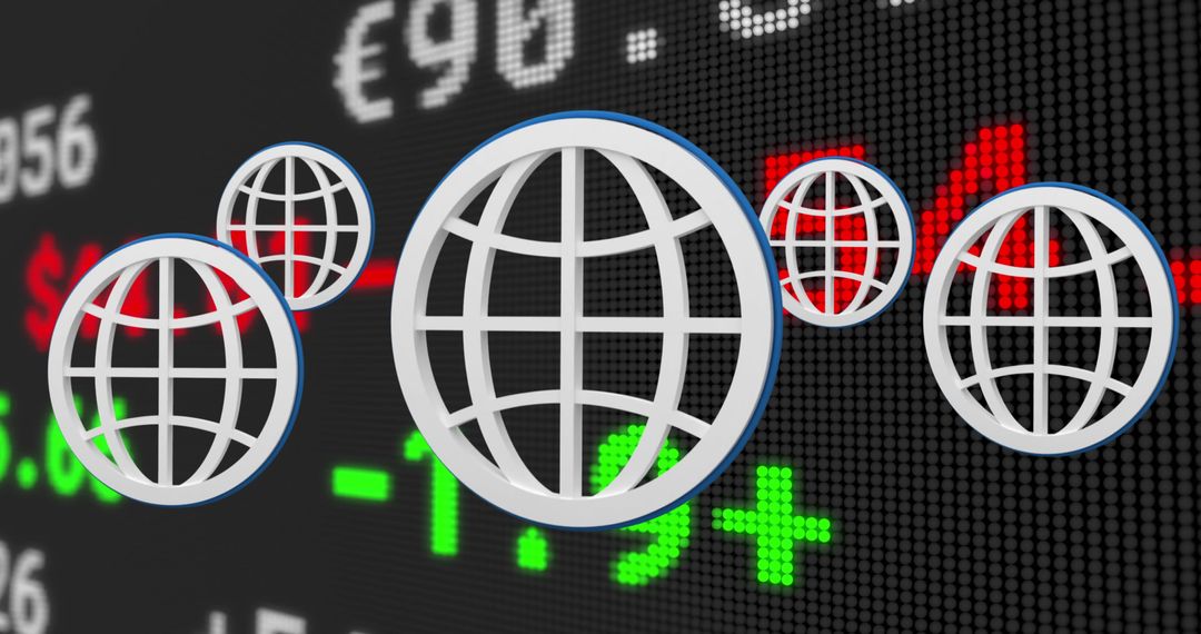 Global Finances Virtual Interface in Stock Market Background