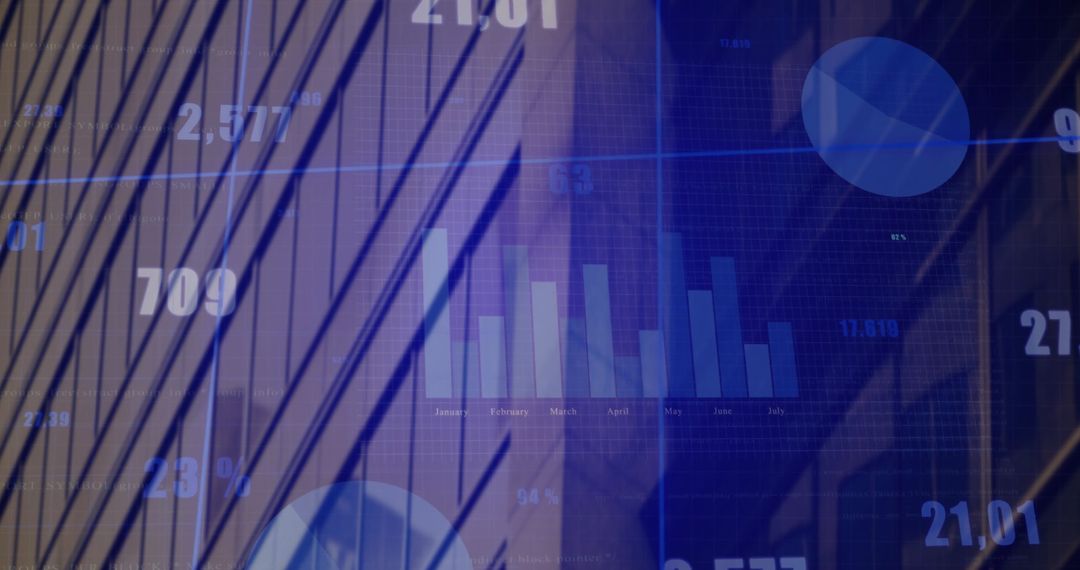 Futuristic Business Technology with Overlayed Financial Graph