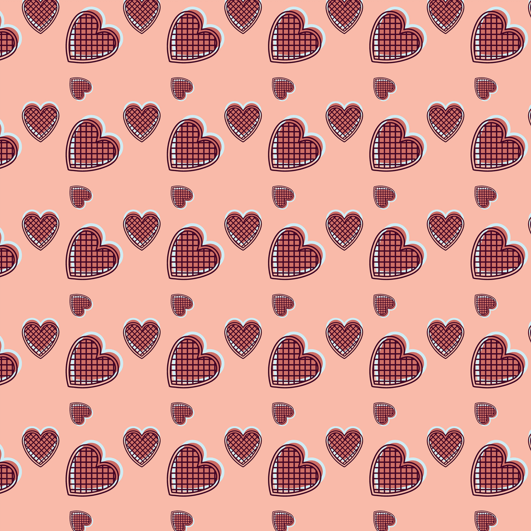 Transparent Heart Pattern with Pink and Black Design