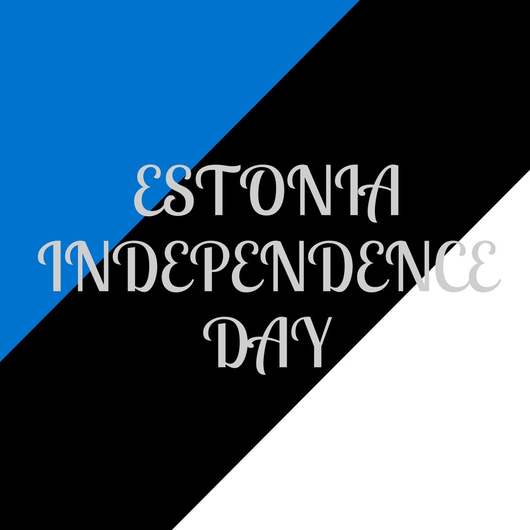 Estonia Independence Day Text Bold with Flag Colors