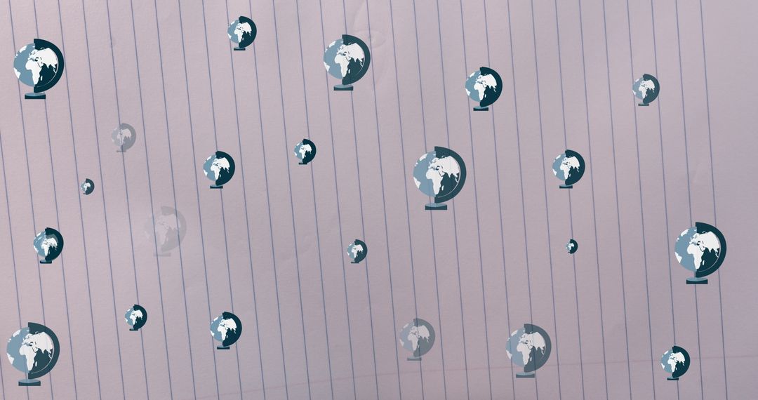 Globe Icons on Lined Background Symbolizing Global Education