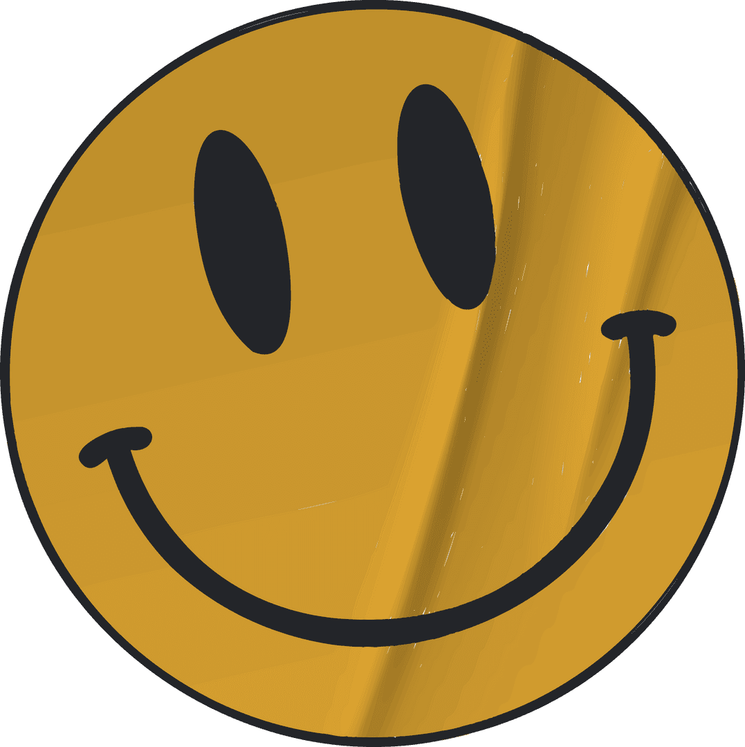 Classic Yellow Smiley Emoticon on Transparent Background