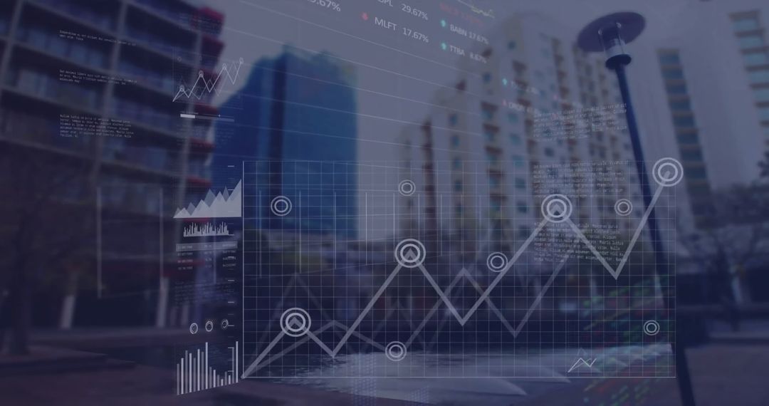 Digital Financial Analytics Over Urban Cityscape