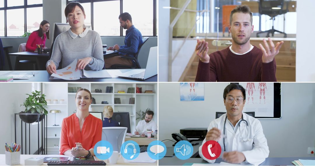 Video Call Interface Connecting Professionals Remotely