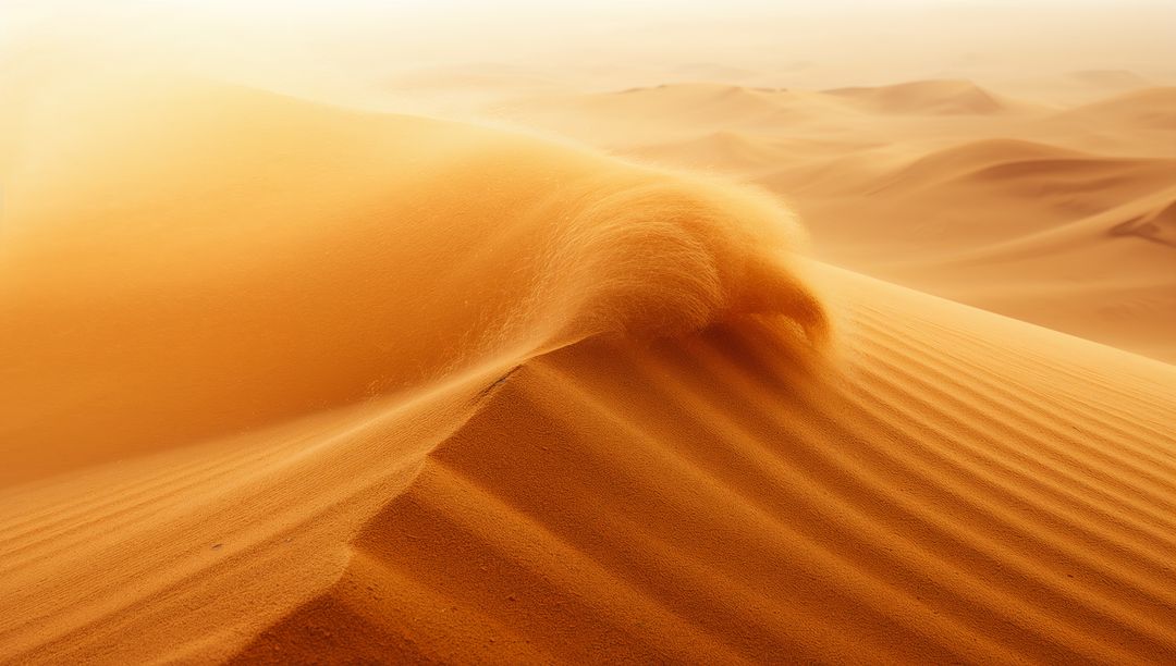 Wind-Sculpted Sand Dune in Serene Desert Environment