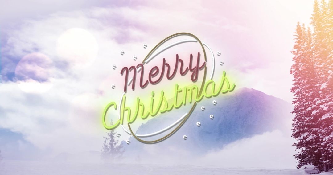 Merry Christmas Text Modern Winter Wonderland