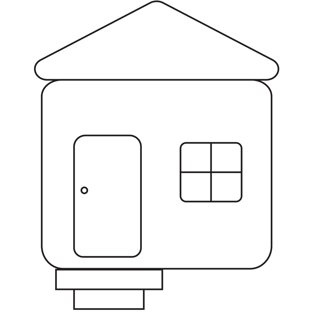 Minimalist Transparent House Icon with Copy Space