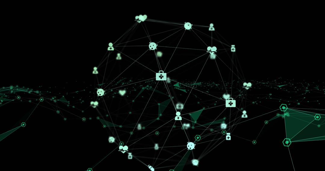 Global Digital Network with Floating Connection Icons