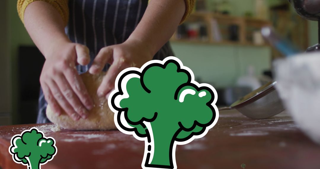 Creative Broccoli Icon Used in Cooking Visualization