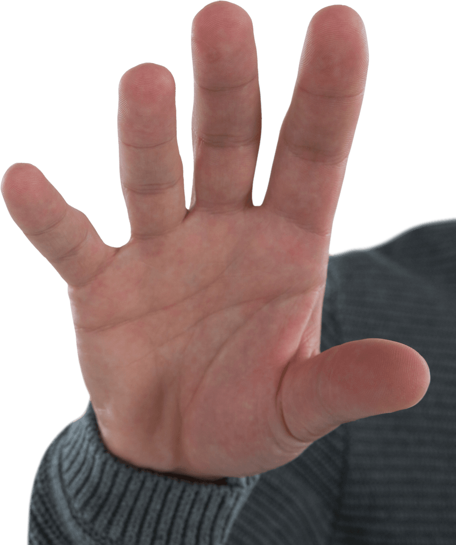 Clear Background Focus on Hand Gesture Blurred Sleeve