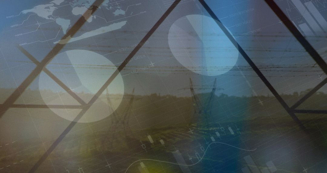 Futuristic Data Visualization with Pylons and Digital Interface