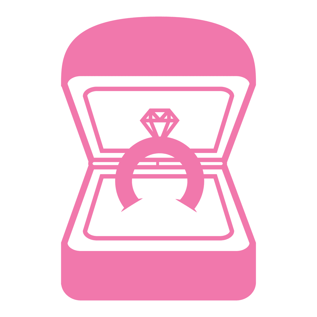 Transparent Pink Engagement Ring Box Illustration Vector