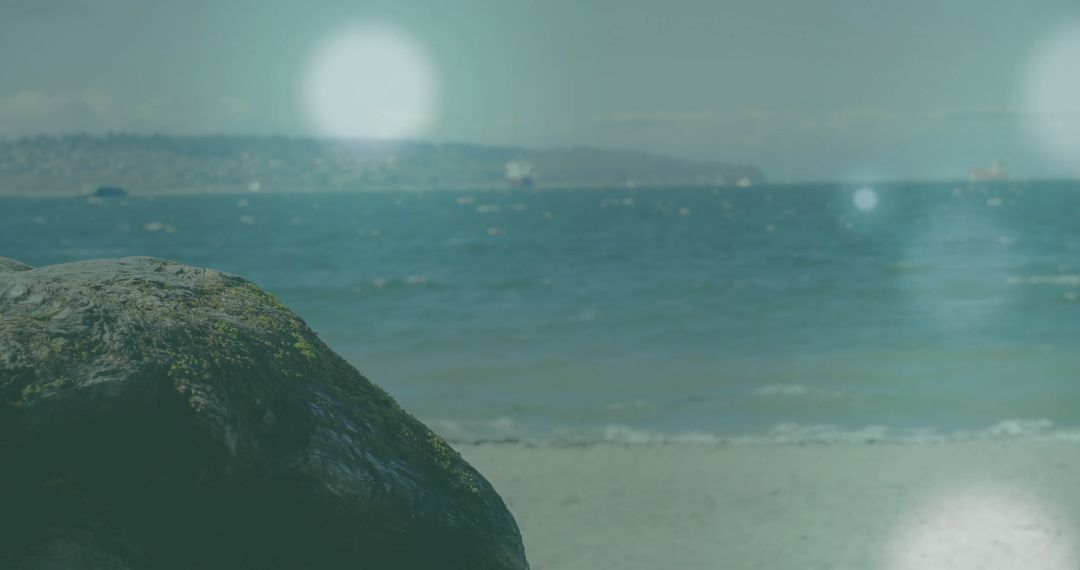 Dreamy Coastal Landscape with Light Spots