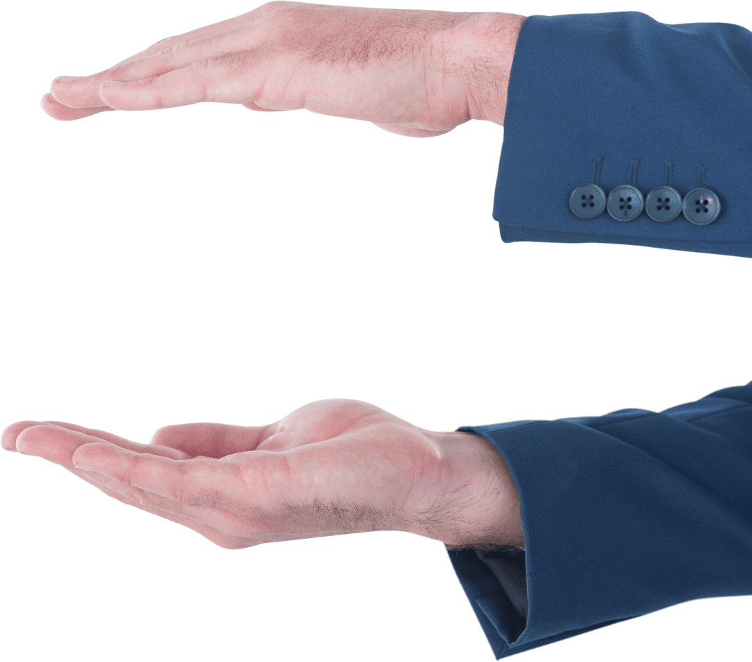 Transparent Hands of Businessman in Suit Presenting