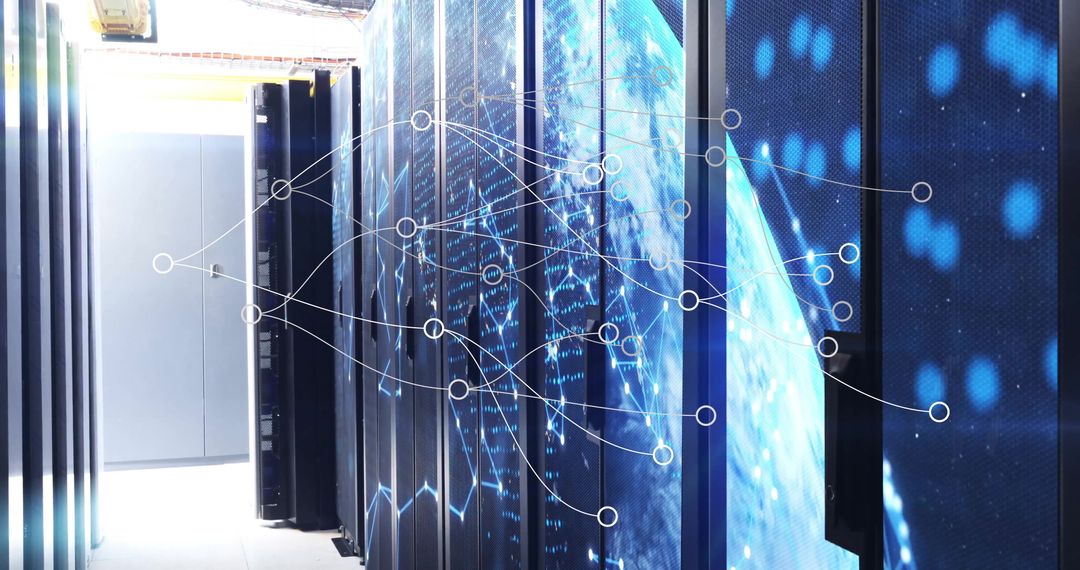 Futuristic Network Connections in Data Center with Server Racks