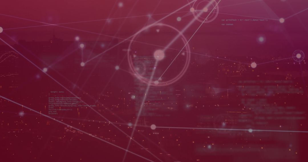 Red Digital Interface with Data and Network Connections