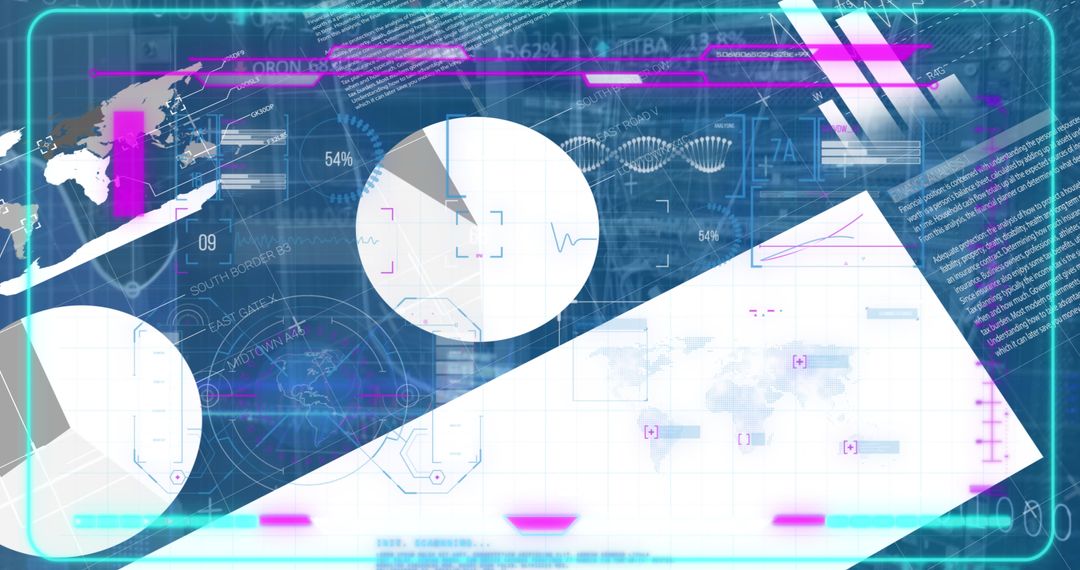 Futuristic Data Visualization with Genetic and Technological Elements