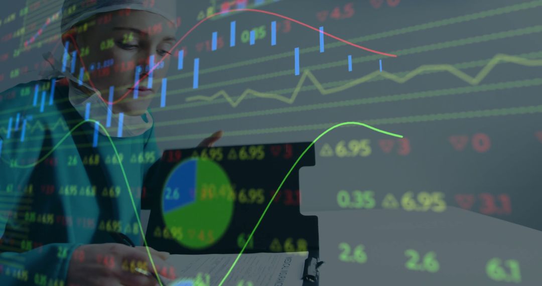 Surgeon Analyzing Data Overlay with Medical Graphics