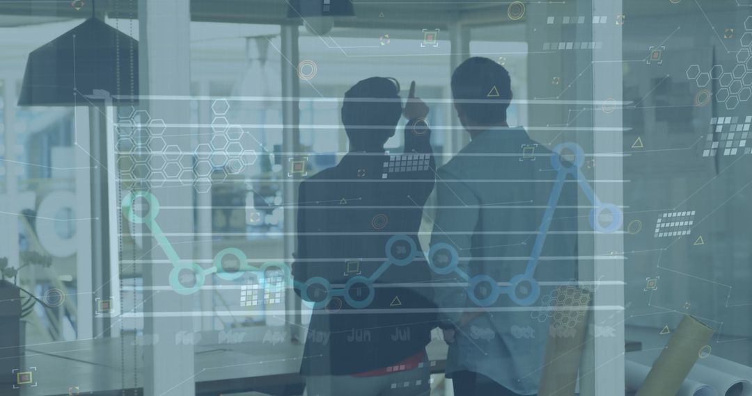 Corporate Team Analyzing Digital Business Trends on Modern Screen