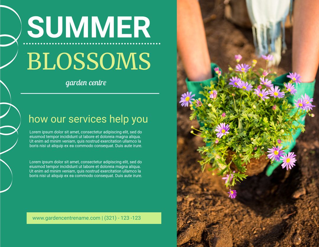 Vibrant Summer Blossoms in Hands at Garden Center