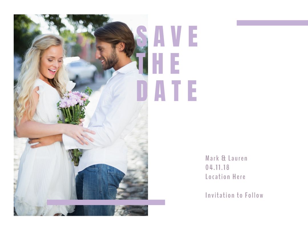 Save the Date Template for Wedding and Anniversaries - Download Free Stock Templates Pikwizard.com