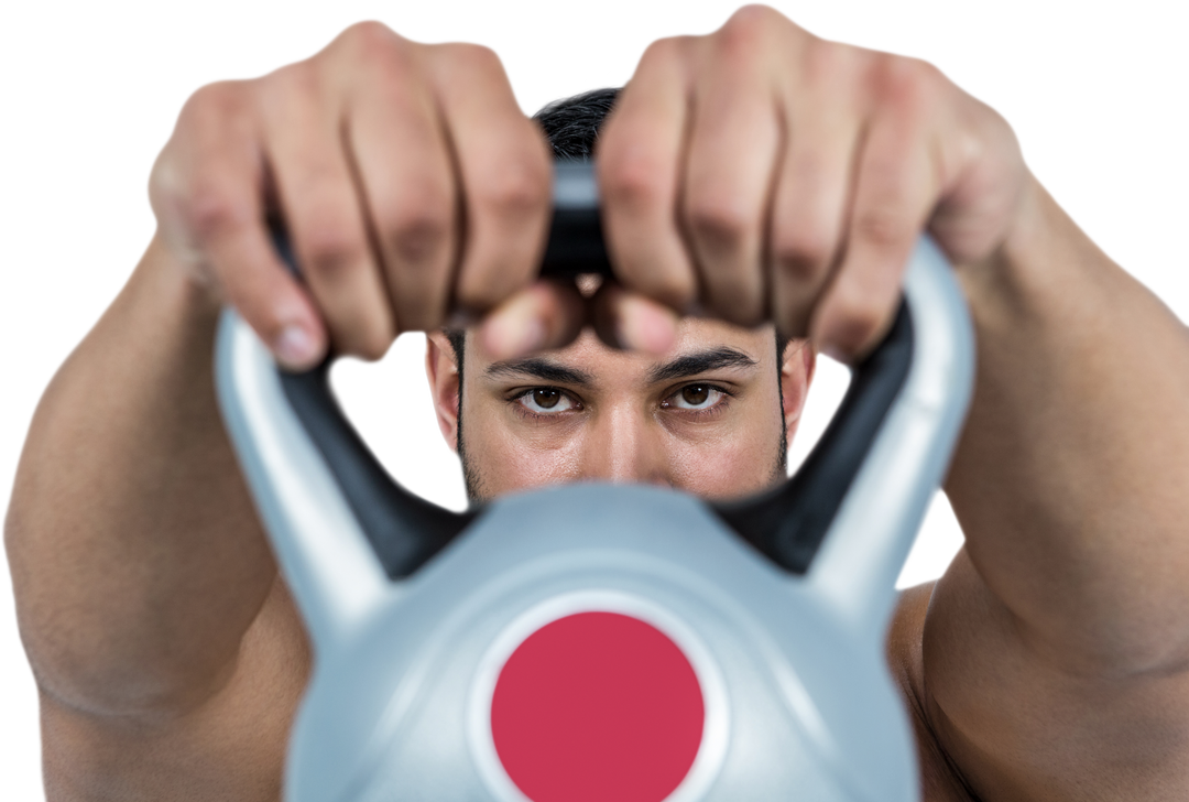 Transparent Background Muscular Man Holding Heavy Kettlebell for Intense Fitness Training - Download Free Stock Images Pikwizard.com