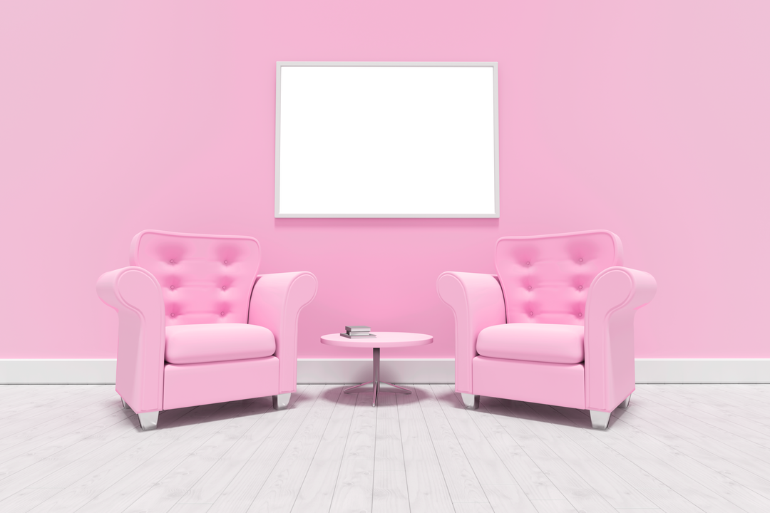 Comfortable Pink Armchairs in a Transparent Bright Cozy Room - Download Free Stock Images Pikwizard.com