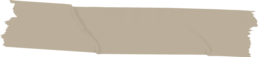 Beige Masking Tape with Torn Edges on Transparent Background