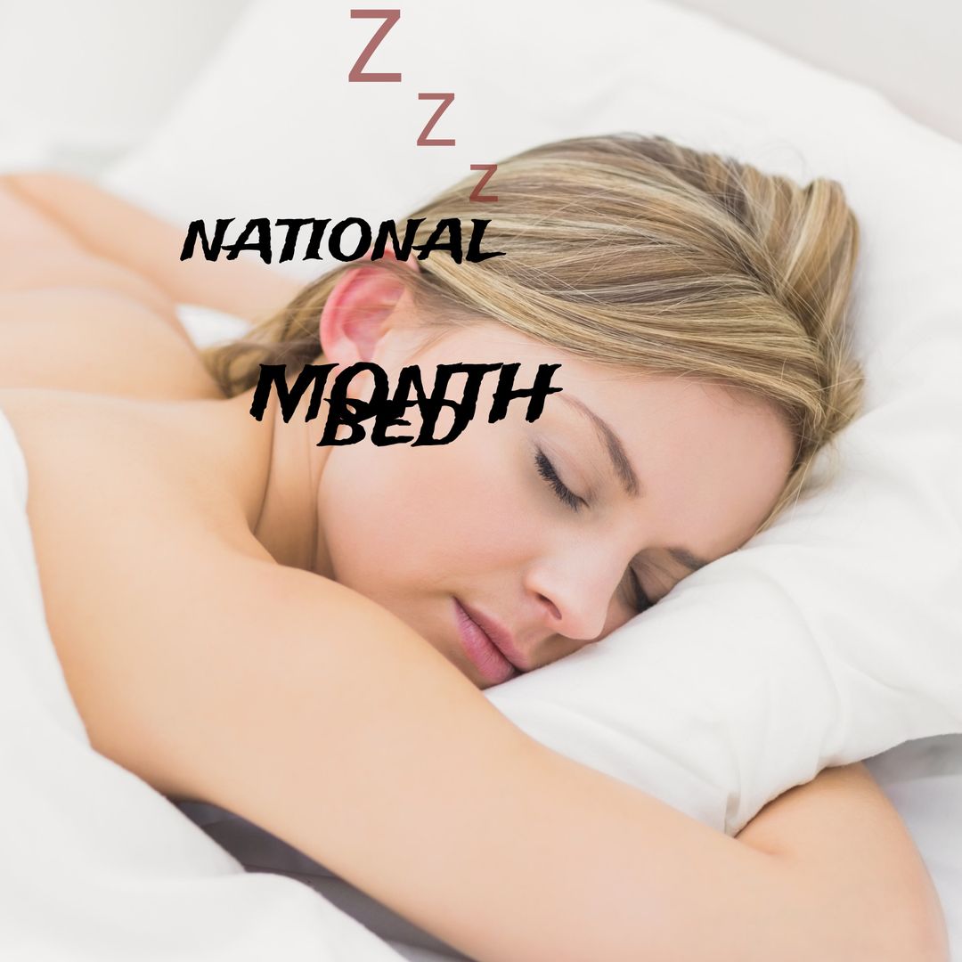 Serene Woman Sleeping Peacefully Celebrating National Bed Month - Download Free Stock Templates Pikwizard.com