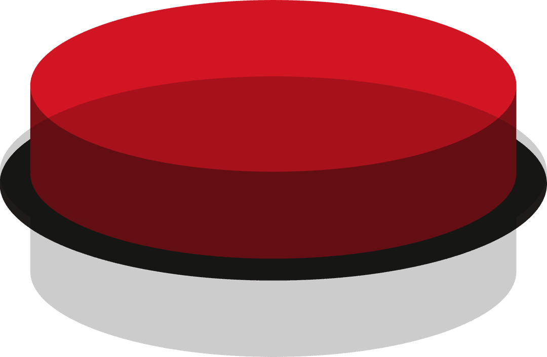 Transparent Futuristic Red Button on Black Base