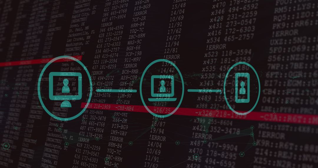 Digital Security Icons Over Binary Data Background - Free Images, Stock Photos and Pictures on Pikwizard.com