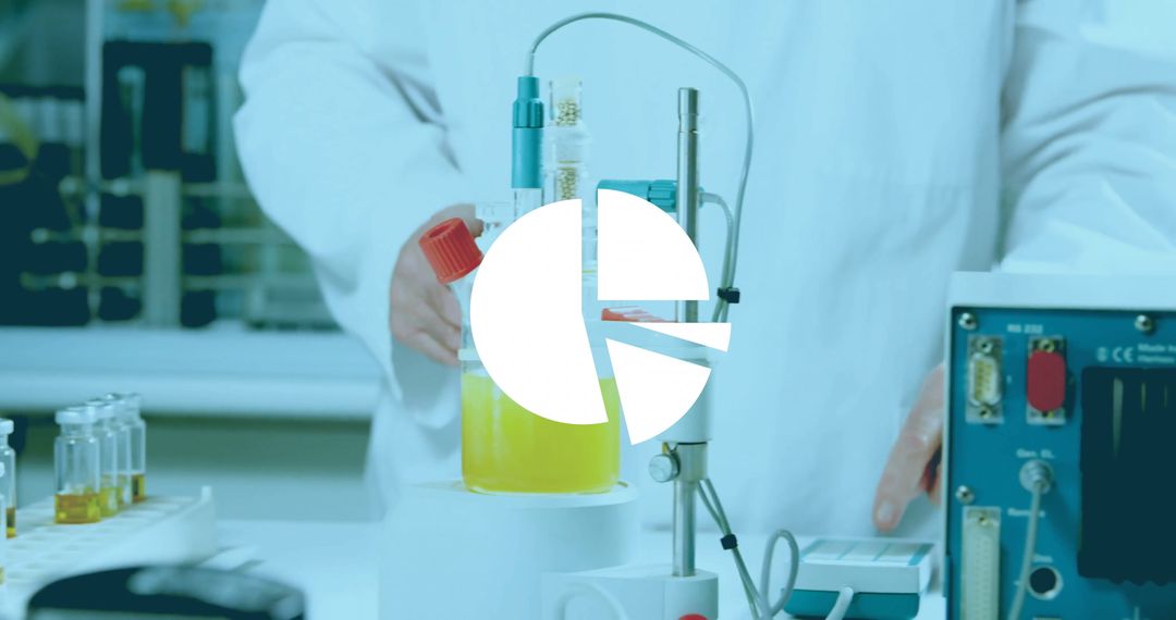 Scientist Conducts Experiment with Digital Interface in Modern Lab