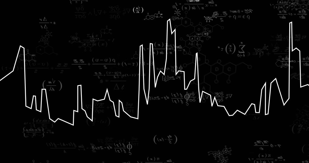 Dynamic Waveform with Math Symbols on Scientific Digital Background
