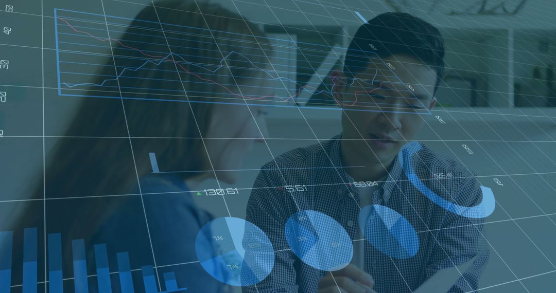 Strategic Data Discussion with Chart Screen Overlay