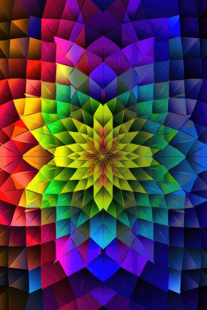 Close up of colorful kaleidoscope shapes, created using generative ai technology - Free Images, Stock Photos and Pictures on Pikwizard.com