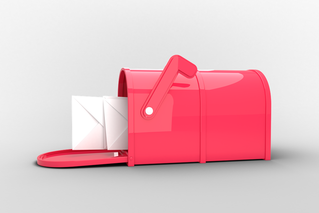 Pink Mailbox with Letters on Transparent Background - Download Free Stock Images Pikwizard.com