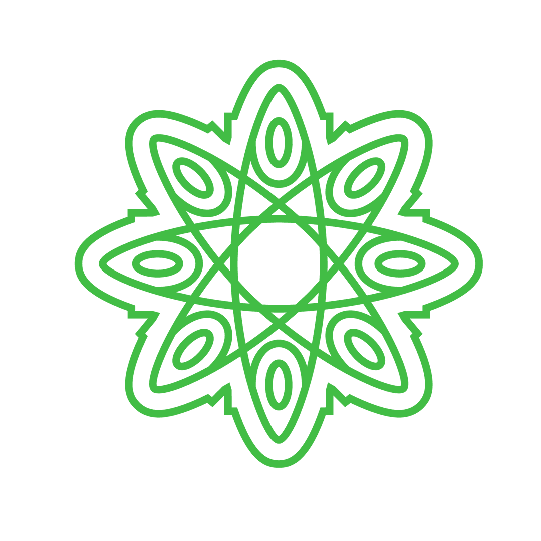 Green Floral Pattern on Transparent Background