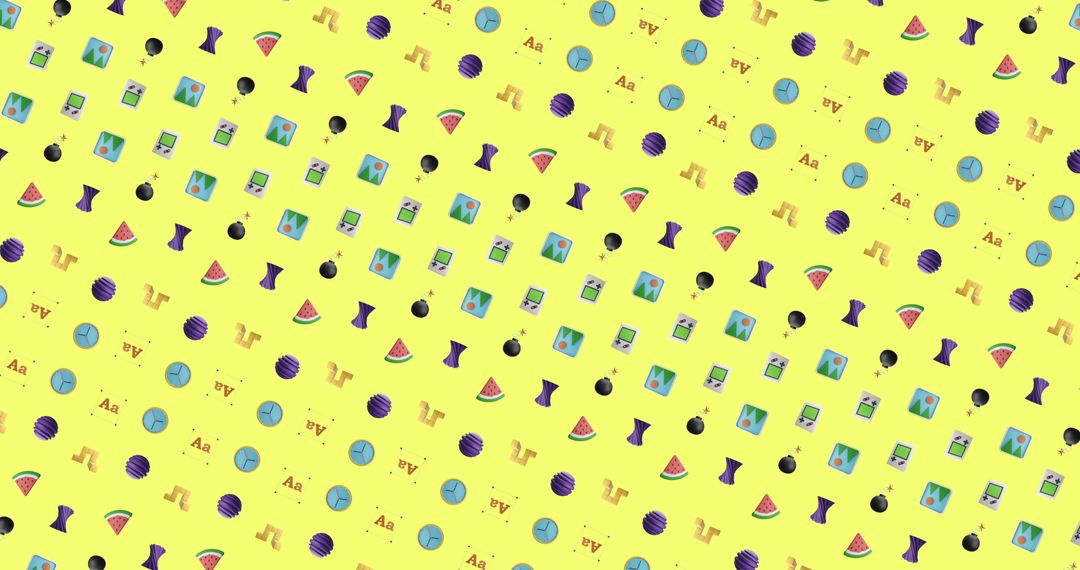 Vibrant Pattern Variety on Bright Yellow Background