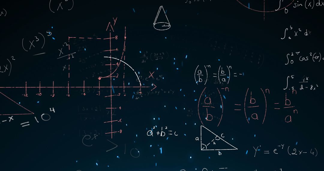 Advanced Mathematical Equations on Dark Background Educational Concept