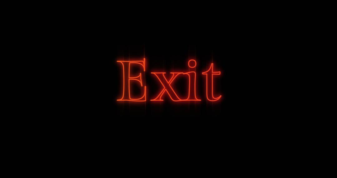 Glowing Orange Exit Neon Sign on Black Background - Free Images, Stock Photos and Pictures on Pikwizard.com