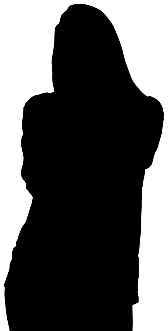 Silhouette of Sportswoman Ready for Competition on Transparent Background