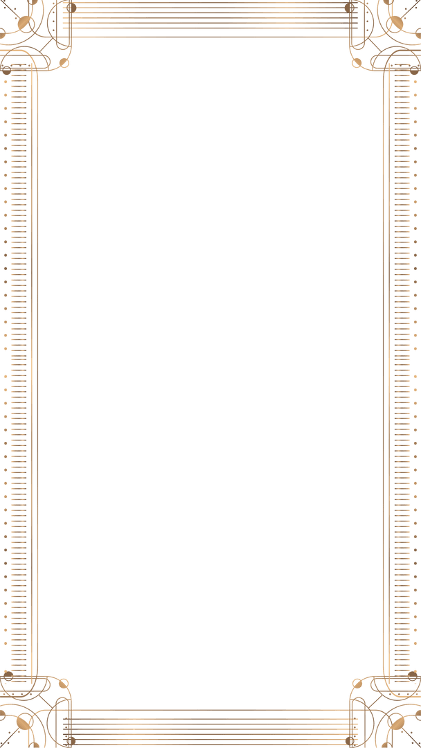 Elegant Gold Art Deco Frame on Transparent Background