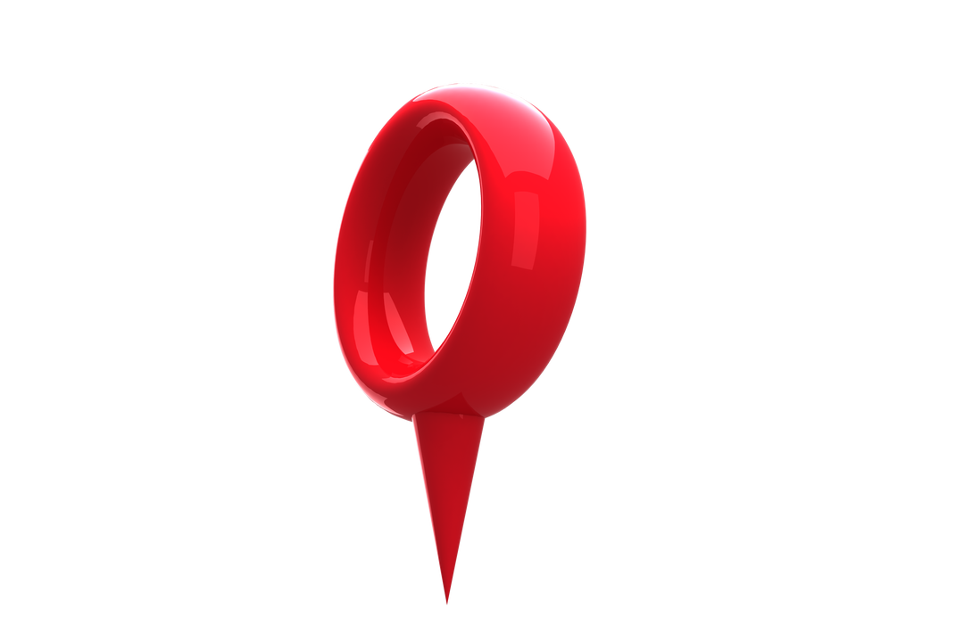 Glossy Red Navigation Pin Transparent 3D Render Design - Download Free Stock Images Pikwizard.com