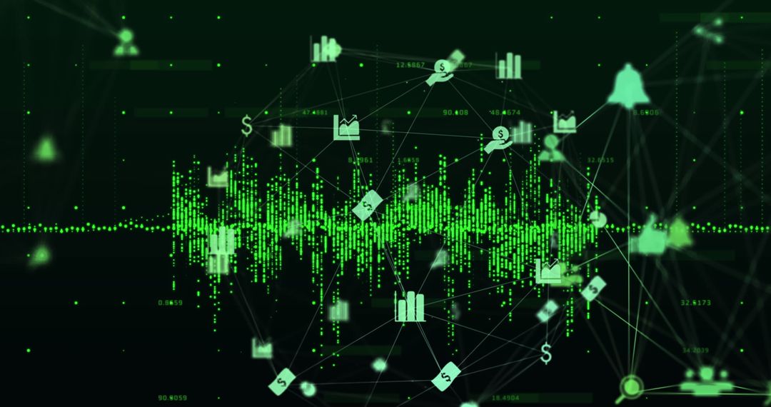 Abstract Digital Interface Over Black Background