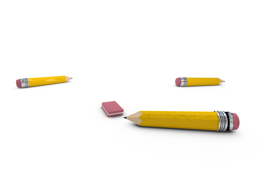 Transparent School Tools With Yellow Pencils and Rubber - Download Free Stock Images Pikwizard.com