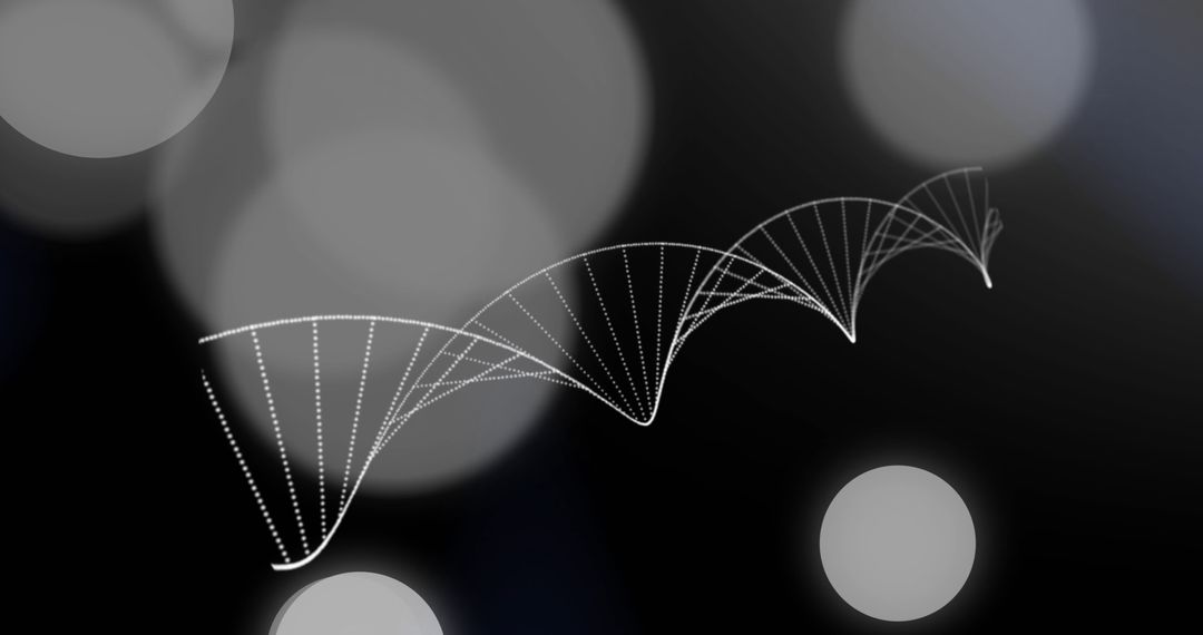 Abstract DNA Strand with Futuristic Bokeh Background