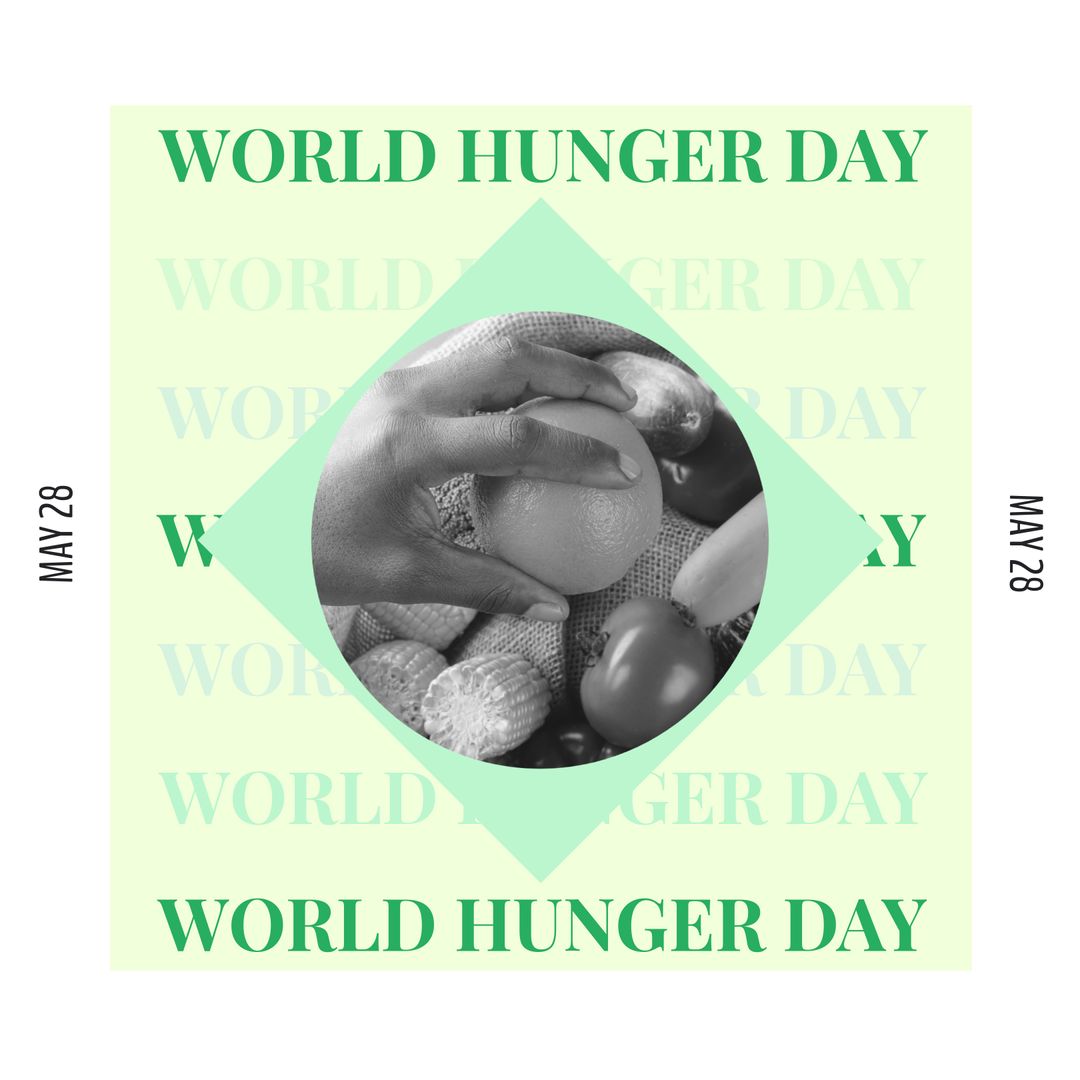 World Hunger Day Awareness Graphic with Fresh Produce