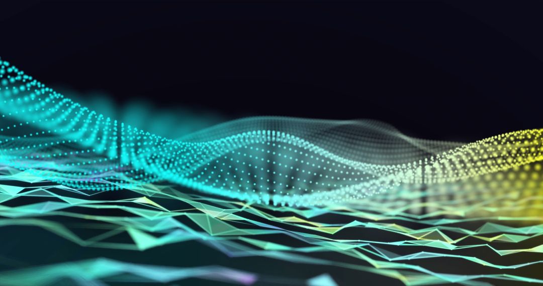 Abstract Geometric Landscape with Digital Waveforms